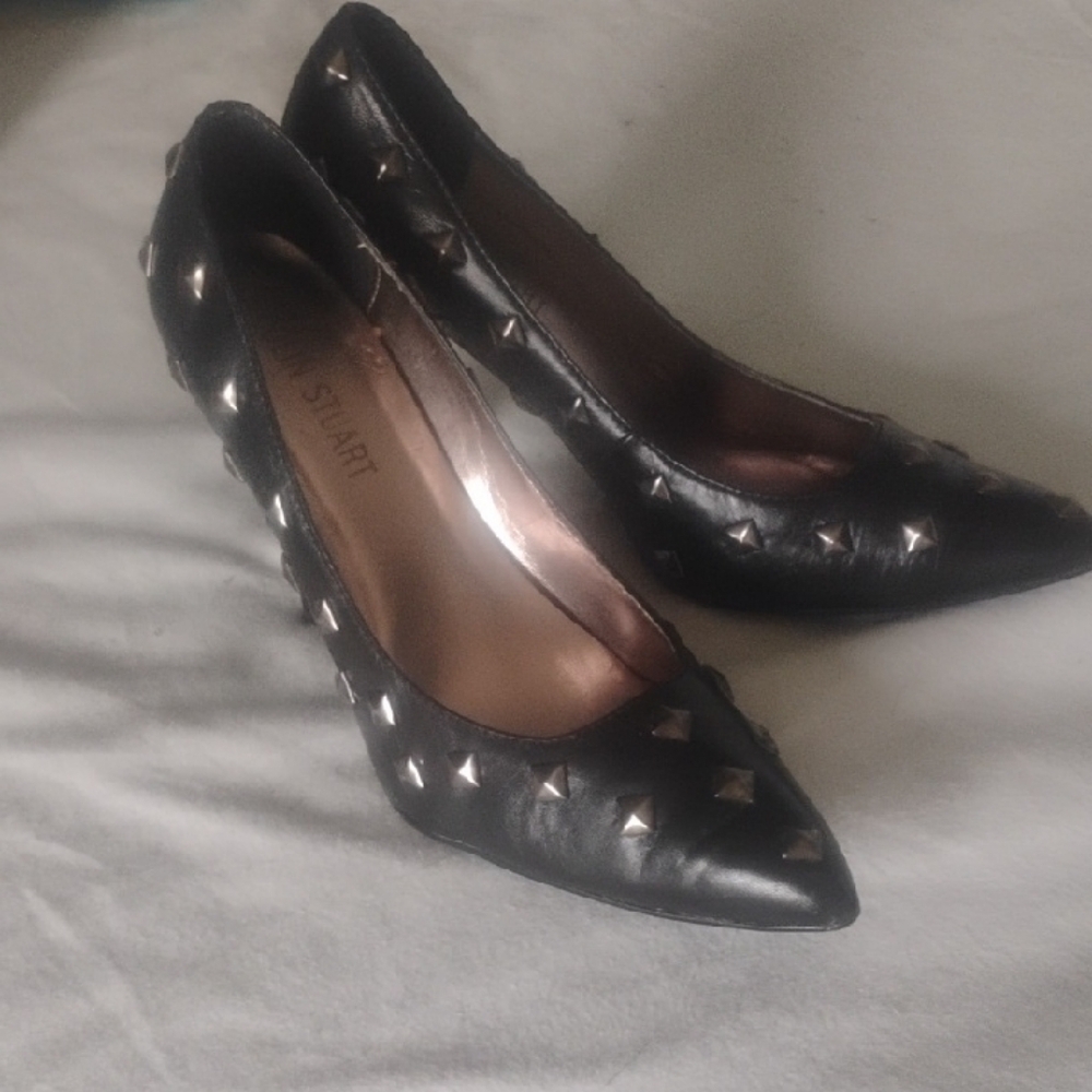 Chic Black Studded Heels